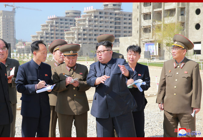 Kim Jong Un Inspects Construction Site of Wonsan-Kalma Coastal Tourist Area