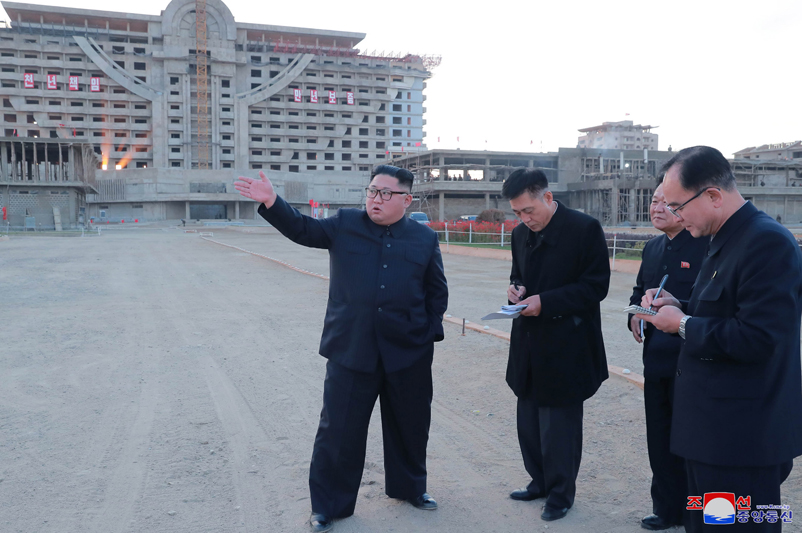 Supreme Leader Kim Jong Un Inspects Wonsan-Kalma Coastal Tourist Area under Construction Again