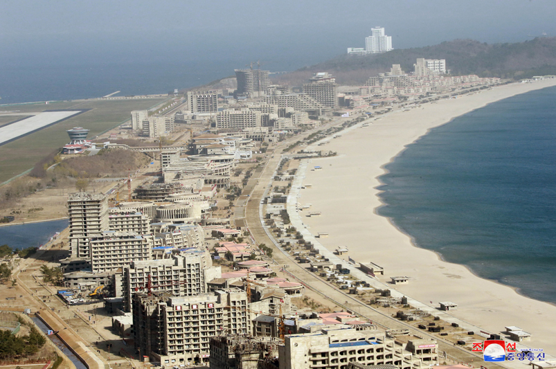 Supreme Leader Kim Jong Un Inspects Wonsan-Kalma Coastal Tourist Area under Construction
