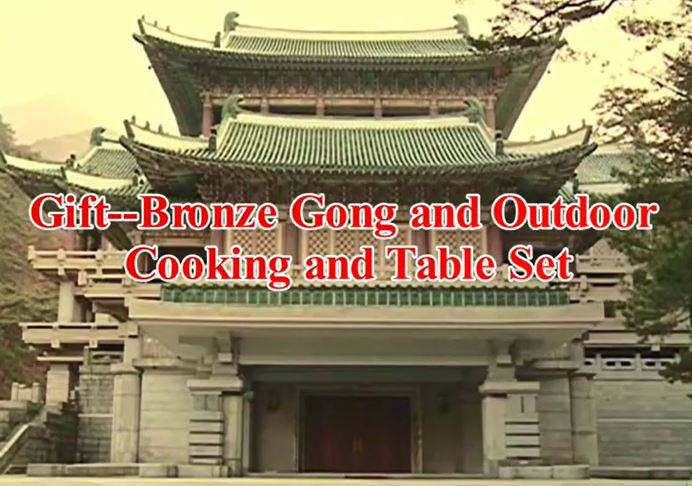 Gift to Chairman Kim Jong Un: Bronze Gong and Outdoor Cooking and Table Set
